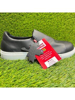 Mellow Walk Owen Mens Size 10EE Black Leather Steel Toe Safety Slip-On Shoes